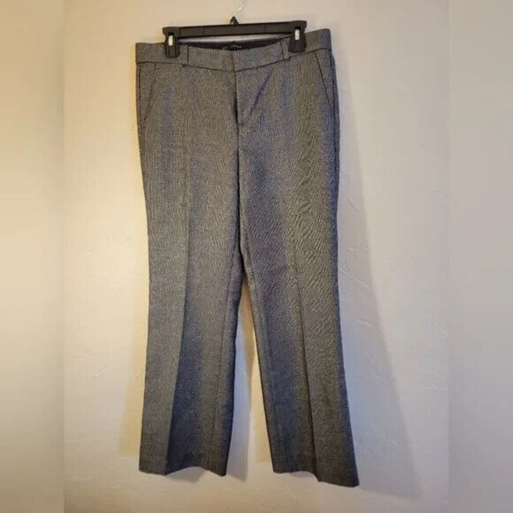 Banana Republic neutral plaid ankle length pants zip close, pockets, sz 8 petite - Picture 3 of 8